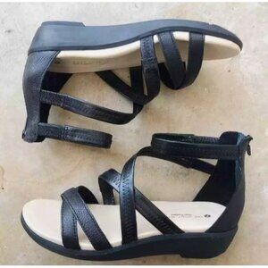 HUSH PUPPIES‎ Women's Gladiator Sandals Leather Black Sz 10